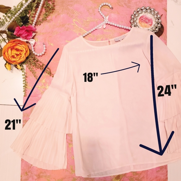 1. STATE Pink Opal Ruffle Sleeve Shirt | Size Sm - Picture 7 of 8